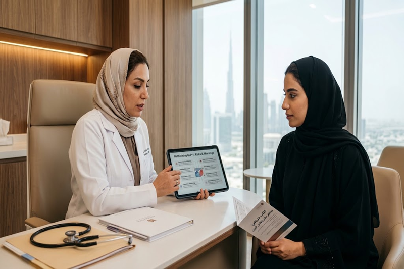 Doctor discussing the risks of weight loss injections with a patient
