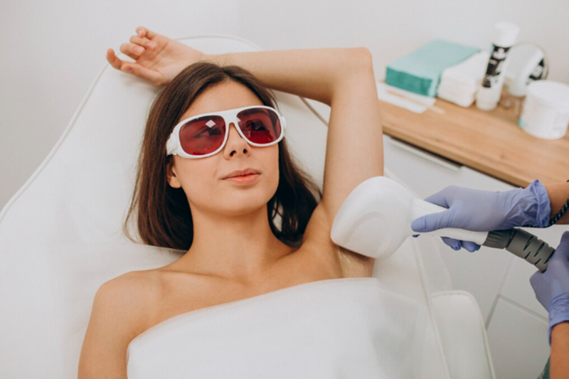 Professional laser hair removal treatment for permanent hair reduction