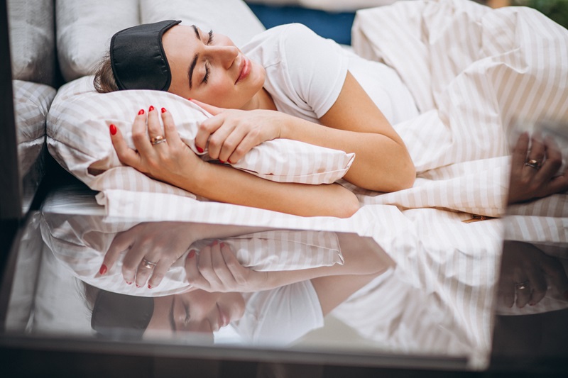 sleeping peacefully in a comfortable bedroom